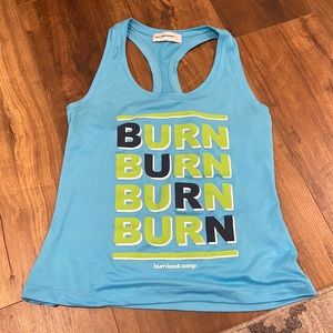 Blue burn boot camp top